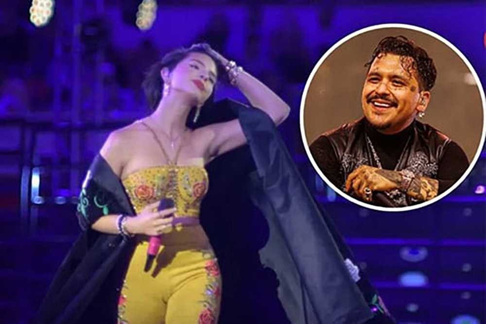 Ángela Aguilar le grita a Christian Nodal que lo extraña en pleno concierto  - Zócalo