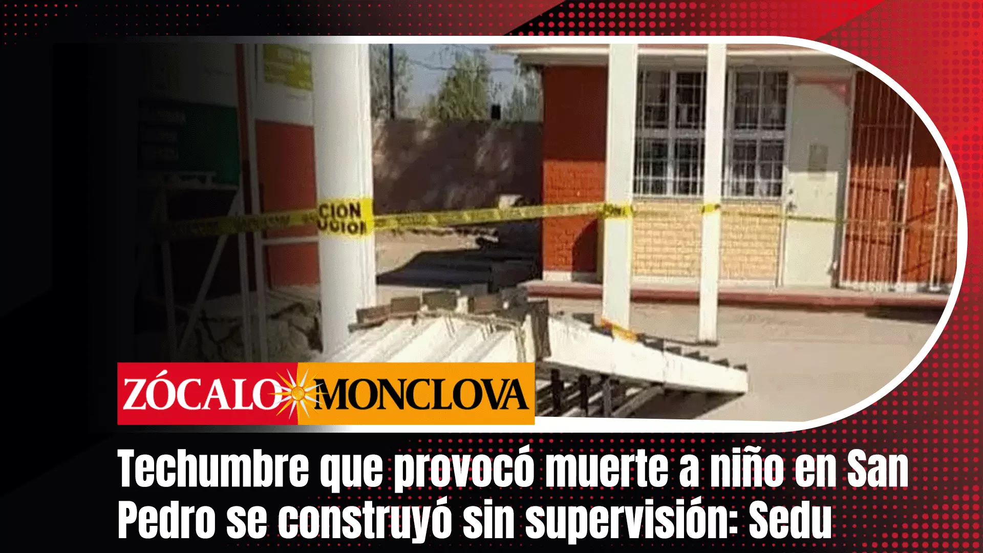 Además, dieron a conocer que, la techumbre en construcción estaba siendo instalada por los propios padres de familia