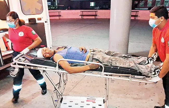 Logró llegar a rastras a las instalaciones de la Dirección de Seguridad Pública Municipal de Frontera