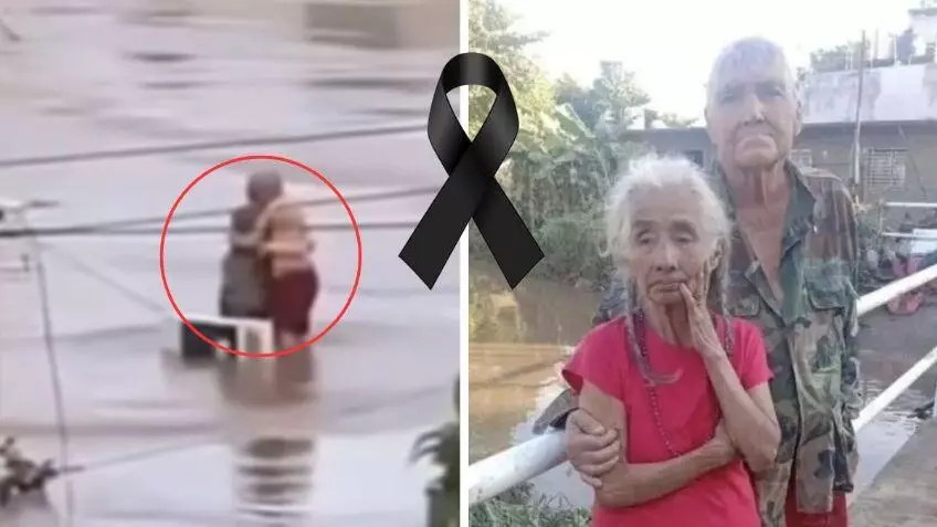 La pareja, ambos de la tercera edad, se hizo viral en redes sociales al ser captados abrazados mientras intentaban sobrevivir a la fuerza del agua en