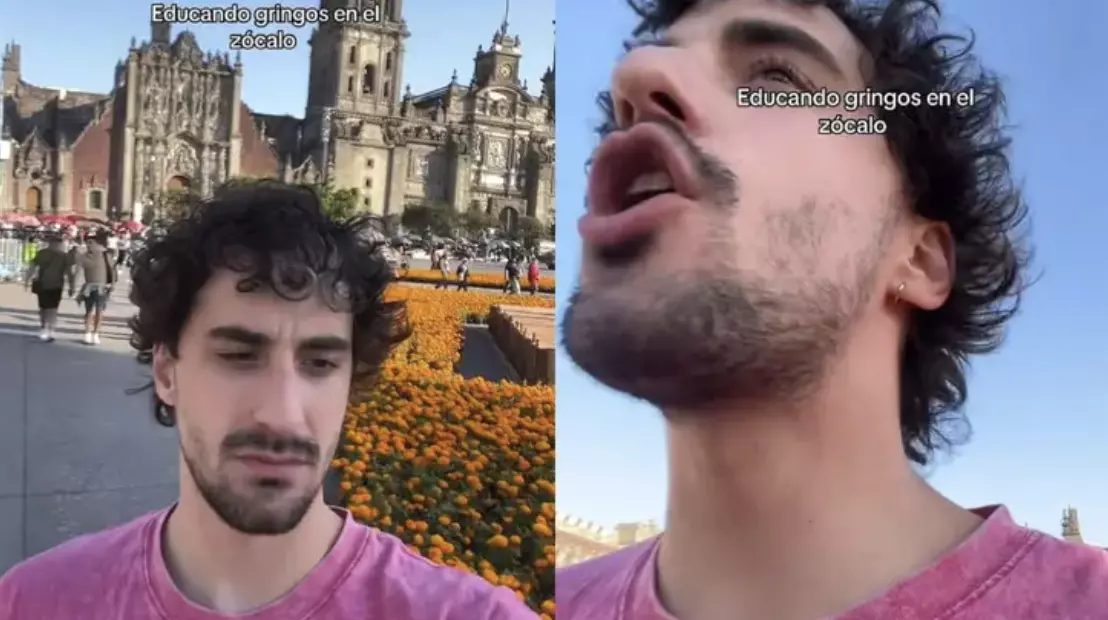 El actor y tiktoker Juan Pablo corrigió con humor a unos turistas en el Zócalo que dijeron “Day of the Dead”, recordándoles que en México es 