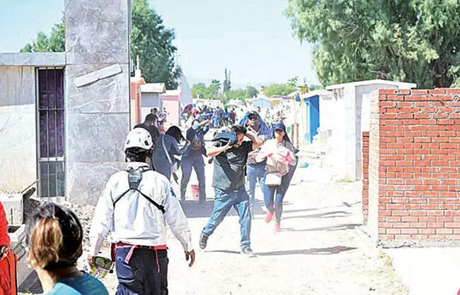 Escenas de pánico mientras la gente corría para ponerse a salvo y evitar que los picaran