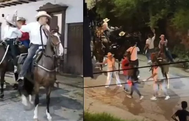 En el clip que circula en redes sociales, se puede ver al caballo que habría sido abandonado por el dueño en un costado de la vía