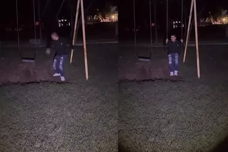 Dos jóvenes graban en TikTok un columpio que se mueve solo tras “retar” a Satanás, generando miedo y debates sobre posible manifestación demon