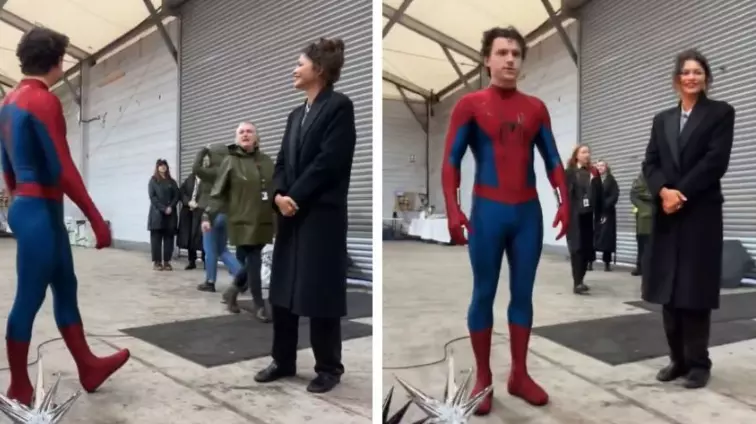 Una usuaria en X compartió un metraje en donde se puede ver a la pareja en el set de grabación, pero las especulaciones sobre un supuesto embarazo n