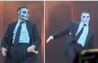 El cantante Rauw Alejandro sufrió una caída durante su show en el Palacio de los Deportes, pero su manera de levantarse se volvió viral.