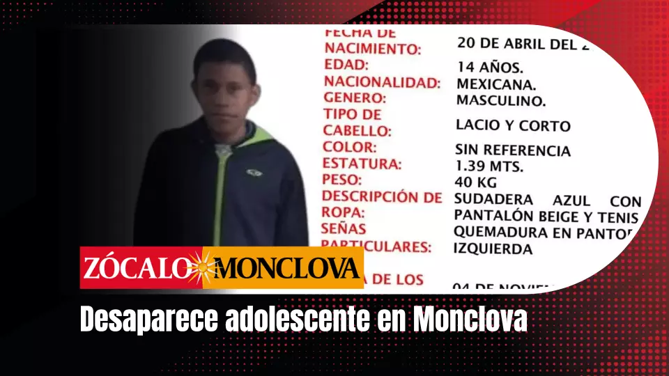 Se le vio por última vez en la colonia Emiliano Zapata, generando una intensa movilización de sus familiares quienes están llenos de angustia.