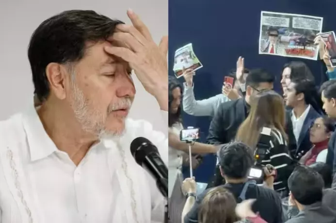 El senador de Morena fue encarado por un grupo de estudiantes que le reclamaron sus lujos y su viaje a Palestina. 