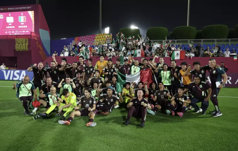 El 'Tricolor' juvenil usó la música del Chavo del 8 para celebrar el histórico triunfo ante la 'Albiceleste'. 