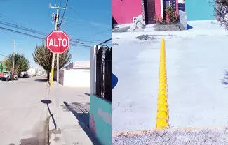 Dio respuesta inmediata a las peticiones de los vecinos de las colonias, Rieles del Valle y Huizachal, instalando reductores de velocidad y señalética