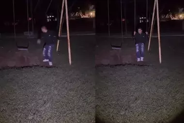 Dos jóvenes graban en TikTok un columpio que se mueve solo tras “retar” a Satanás, generando miedo y debates sobre posible manifestación demoníaca.