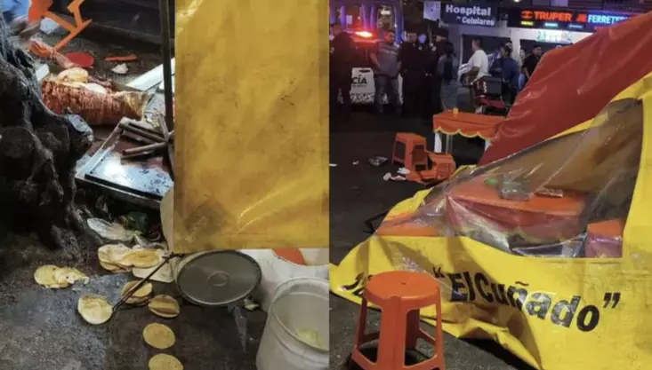 El impacto provocó un flamazo en un tanque de gas LP, después el conductor huyó del sitio.