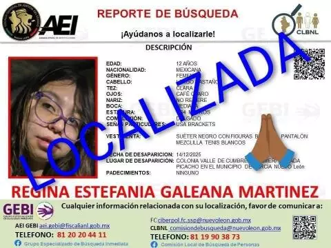 La menor, hija de un profesor oriundo del municipio de San Buenaventura, fue encontrada sana y salva, lo que ha generado un gran alivio entre su famil