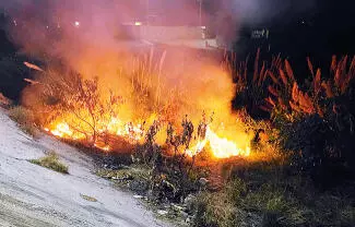 El fuego se desató presuntamente a causa del uso de pirotecnia o por un acto intencional