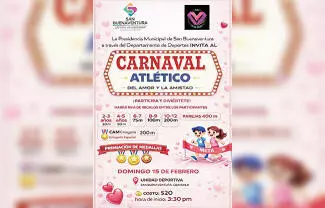 La Presidencia Municipal de San Buenaventura, invita a la ciudadanía a participar en el Carnaval Atlético del Amor y la Amistad