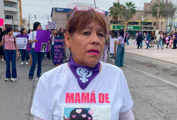 Gloria López Rojas aseguró que su presencia en la manifestación del 8M responde al deseo de mantener viva la exigencia de justicia y visibilizar el