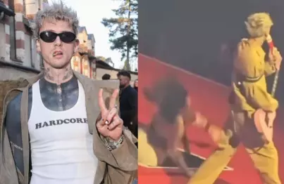 Fan de MGK desaparece por un agujero en el escenario