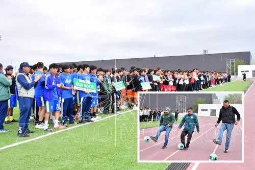 Sobre la cancha de la Unidad Deportiva se celebró el acto protocolario que levantó el telón de esta justa.