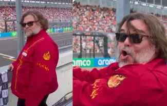 El actor estadounidense fue el encargado de agregar un toque de humor a la competencia automotriz