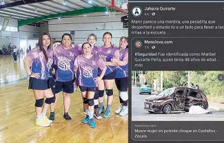 Maribel pierde la vida en un accidente vial en Castaños la tarde del domingo; regresaba de un partido de voleibol