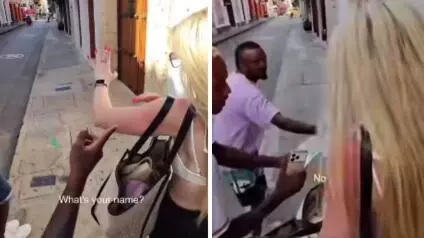 La mujer terminó por darle dinero a todos 