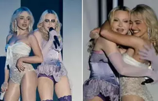 De la mano, las cantantes estadounidenses íconos del pop se apoderaron del escenario del festival que concluirá mañana domingo 19 de abril