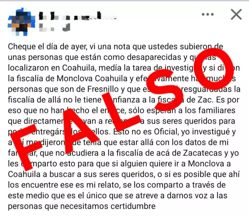 Las personas que requieran información sobre casos de desaparición pueden acudir a las instancias oficiales correspondientes o comunicarse a través