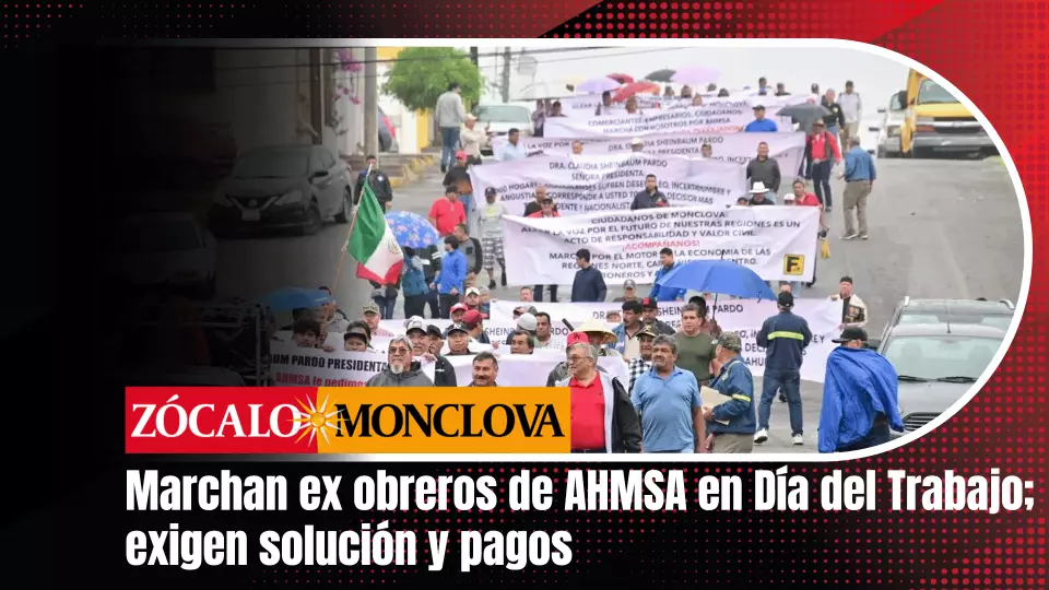 Durante el mitin, los manifestantes reclamaron el pago de finiquitos y salarios adeudados correspondientes a los tres años transcurridos desde que se paralizaron las operaciones de la empresa.