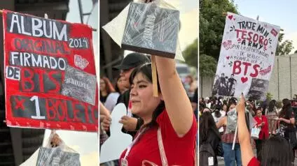 Fanática permaneció en los alrededores del recinto con un cartel donde ofrecía el disco autografiado y logró su objetivo de conseguir una entrada para el concierto
