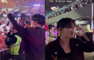 V de BTS sorprende al usar “El Ratón Vaquero” de Cri-Cri para despedirse de sus fans en la CDMX.