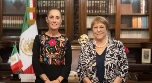 La expresidenta de Chile también se reunió con el canciller de México, Roberto Velasco