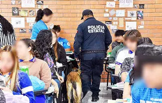 Con respaldo de binomios caninos, refuerzan la vigilancia en los planteles educativos de Cuatro Ciénegas