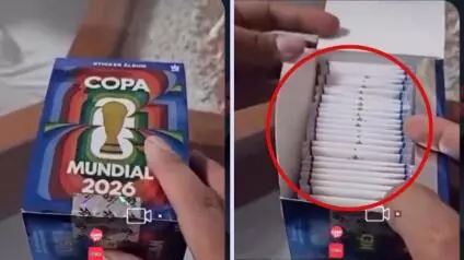 El sujeto se volvió viral en redes sociales tras comprar una caja de estampas del album del mundial y encontrar algo diferente 