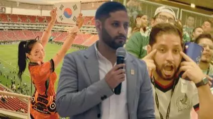 La generadora de contenido exhibió al hombre, con quien coincidió en el Estadio Guadalajara donde se enfrentaron los equipos de Corea del Sur y República Checa