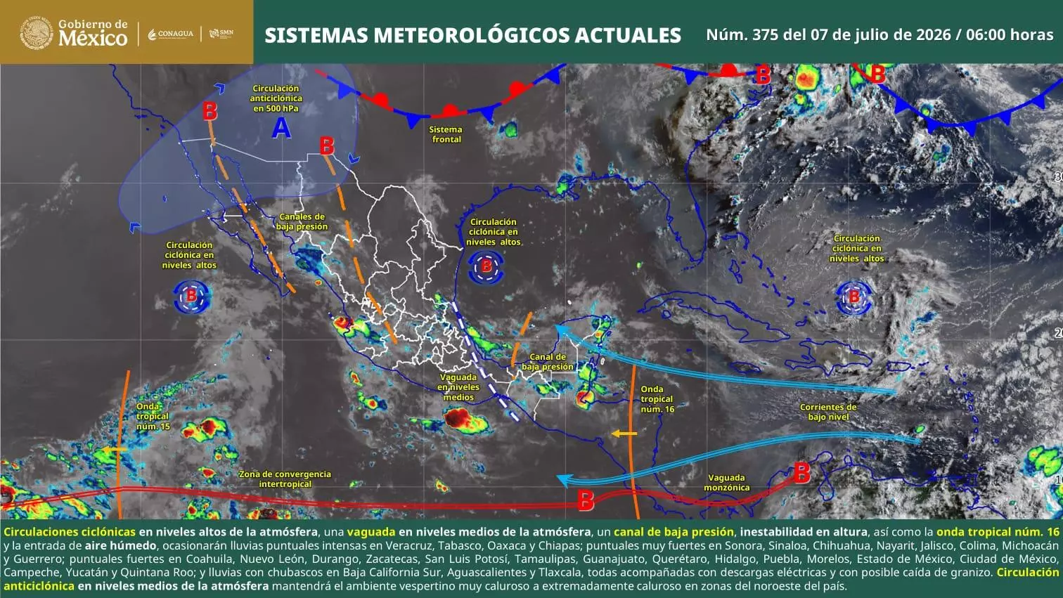 Alerta Protección Civil por lluvias fuertes, posible granizo y vientos intensos en Coahuila