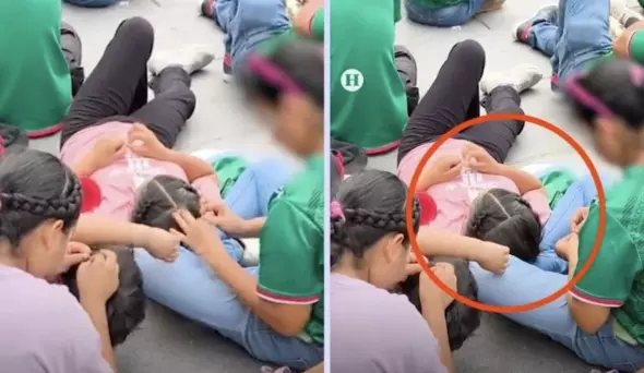 El video se volvió viral tras captarse una presunta remoción de piojos en medio de una celebración