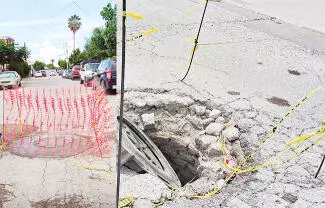 Vecinos retiraron la tapa de la alcantarilla durante las recientes lluvias para permitir que corriera el agua acumulada sobre la vialidad