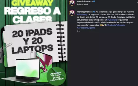 La dinámica fue difundida a través de las redes sociales del mandatario estatal, como parte de las acciones relacionadas con el inicio del nuevo ciclo.