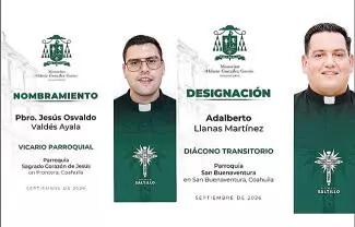 Monseñor Hilario González García, obispo de la Diócesis de Saltillo, dio a conocer dos nuevas designaciones pastorales en la Región Centro.