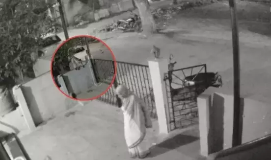 En el video que circula en las redes sociales se observa cuando la adulta mayor salió al patio de su hogar ubicado en el distrito de Koppal en Karnataka