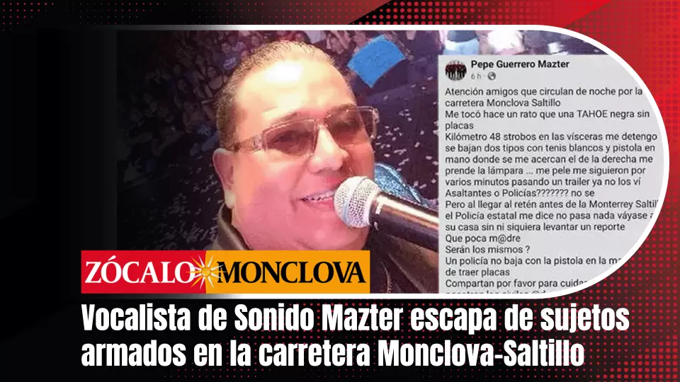 A través de sus redes sociales, el cantante relató que a la altura del kilómetro 48 una camioneta Tahoe negra sin placas le marcó el alto