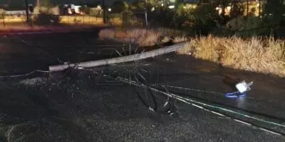 La unidad se salió de su trayectoria y terminó estrellándose contra el poste.