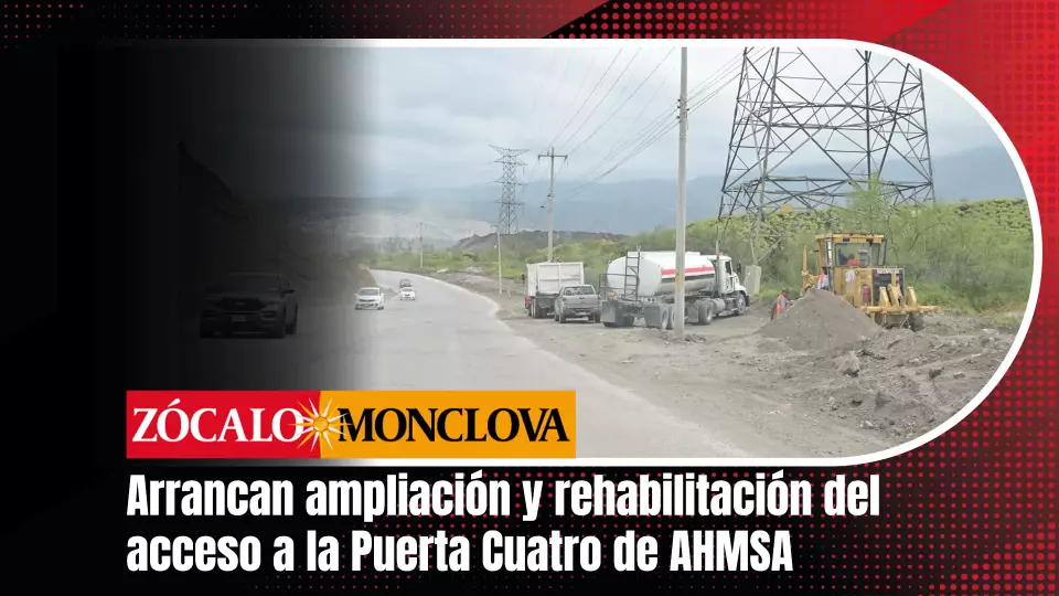Zócalo Monclova realizó un recorrido por el acceso vehicular que comunica con la Puerta Cuatro de AHMSA y constató la presencia de maquinaria pesada y camiones materialistas que realizan labores de compactación y nivelación en algunas áreas.